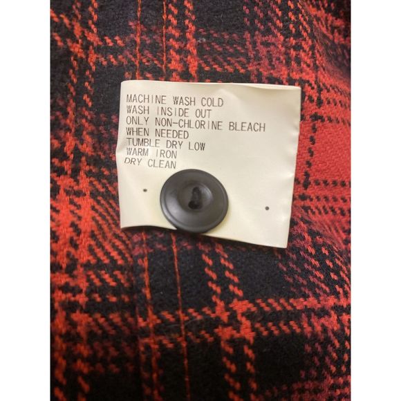 Authentic Flannel Men’s Long Sleeve Shirt Size M Red & Black 100% Cotton - Picture 9 of 10